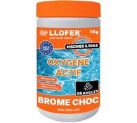 LLOFER - Oxygène Actif - sans Chlore - Brome Choc spas piscines - Re activateur de Brome en Granules - Dissolution Rapide - Pot 1kg