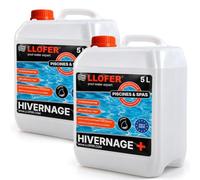 LLOFER - Produit d’Hivernage Piscine Super Concentré - Lot de 2 × 5 L - Anti-Algues, Anti-Calcaire et Anti-Moisissures - Hivernage Actif & Passif - Non Moussant