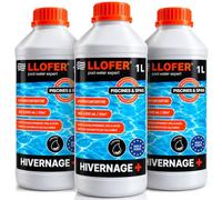 LLOFER - Produit d’Hivernage Piscine Super Concentré - Lot de 3 x 1 L - 3 L au Total - Anti-Algues, Anti-Dépôts Calcaires et Anti-Moisissures - Hivernage Actif & Passif - Non Moussant
