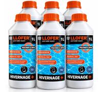 LLOFER - Produit d’Hivernage Piscine Super Concentré - Lot de 6 x 1 L - 6 L au Total - Anti-Algues, Anti-Dépôts Calcaires et Anti-Moisissures - Hivernage Actif & Passif - Non Moussant