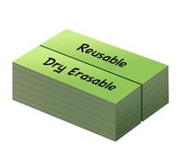LLPT Étiquettes magnétiques effaçables à sec 50 pièces Autocollants magnétiques vierges inscriptibles, réutilisables pour bureau, bricolage, tableau blanc, couleur vert 1,3 cm x 5 cm (DML0520GN)