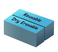 LLPT Étiquettes magnétiques effaçables à sec 50 pièces Autocollants magnétiques vierges inscriptibles, réutilisables pour bureau, bricolage, tableau blanc, couleur bleu 1,3 cm x 5 cm (DML0520BL)