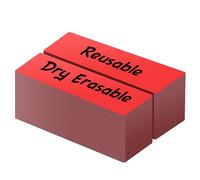 LLPT Étiquettes magnétiques effaçables à sec 50 pièces Autocollants magnétiques vierges inscriptibles, réutilisables pour bureau, bricolage, tableau blanc, couleur rouge 1,3 cm x 5 cm (DML0520RD)
