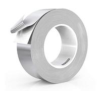 LLPT Ruban Adhésif Aluminium | 50mm x 50m x 0,1mm | Adhésif Extra Épais et Résistant | HVAC Scellage Ruban de Conduit d'air Froid Chaud | pour la Réparation de Tuyaux Métalliques (A2155) | Argenté
