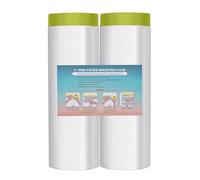 LLPT Ruban Adhésif et Drapé Film Masquage Pré-Enregistré | 2 Rouleaux | 200 cm (déplié) x 20 m | pour Peinture de Meubles Muraux Automatiques Protection Contre la Contamination (MFTG2020)