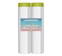LLPT Ruban Adhésif et Drapé Film Masquage Pré-Enregistré | 2 Rouleaux | 400 cm (déplié) x 20 m | pour Peinture de Meubles Muraux Automatiques Protection Contre la Contamination (MFTG4020)