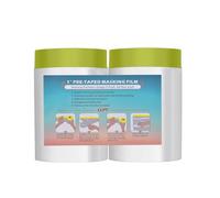 LLPT Ruban Adhésif et Drapé Film Masquage Pré-Enregistré | 2 Rouleaux | 90 cm (déplié) x 20 m | pour Peinture de Meubles Muraux Automatiques Protection Contre la Contamination (MFTG920)