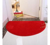 LLWYH Lot de 4 Tapis De Bain Demi-Cercle Doux Et Confortable Salon Chambre Tapis Salle De Bain Tapis Antidérapant Absorbant 50 cm × 80 cm Rouge