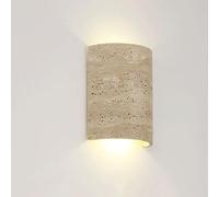LLXDFUU Applique Murale en Pierre Naturelle Mid Century Wabi Sabi Applique Murale 10W Lampe Murale extérieure étanche Lampe Murale de Haut en Bas Porche Travertin Luminaire d’éclairage intérieur pour