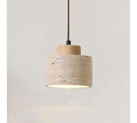 LLXDFUU Français Wabi Sabi Suspension Rétro Vintage Ferme Travertin Luminaire Moderne Îlot de Cuisine Lampe Suspendue Mid Century Cylindre Pierre Suspension Luminaire Lustre