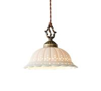 LLXDFUU Grand dôme suspension diamètre 22 cm vintage blanc céramique lustre suspendu moderne cuisine île luminaire suspendu créatif E27 dôme plafond suspension pour salle à manger hall d'entrée couloi