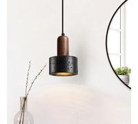 LLXDFUU Luminaire Suspendu Nordique en Pierre de travertin Noir, entrepôt de Cuisine, Wabi-Sabi Ferme, plafonnier Gothique, Mini Lustre pour Salle à Manger, Chambre à Coucher, Salle de Bain