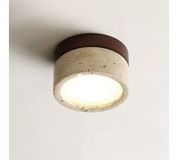 LLXDFUU Plafonnier en travertin pour Les entrées Plafonnier encastré Moderne en Pierre Naturelle Lampe de Plafond cylindrique intérieure Lampe Wabi Sabi Lustre Luminaire pour Couloir
