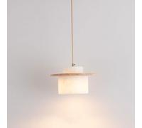 LLXDFUU Wabi-Sabi Lampe à Suspension en Pierre Blanche Moderne pour Salle à Manger, Abat-Jour cylindrique, luminaire Suspendu de Plafond, Lustre pour Cuisine, îlot, Salon, décoration d'intérieur