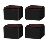 LLXNQ026 Pieds De Table Acier Au Carbone Rehausseur De Meubles Carré 80x80mm Pieds De Support De Meubles Autocollants,Ajouter Une Hauteur De 5cm,pour Lits, Canapés,4 Pcs (Black)