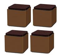 LLXNQ026 Rehausseur De Meubles en Acier à Haute Teneur en Carbone De 5cm/10cm 4 Pcs Rehausseurs De Meubles Autocollants Carré Pied De Table Pied Canapé,Supporte 220kg,pour Meuble (10cm,Brown)