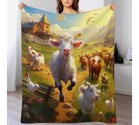 LLXXHH Couverture Animal de la Ferme, Doux, Douillette, Moelleux, Chaud, Couvertures Polaire en Flannel pour Canapé, Chambre, Voyage, 130×180cm