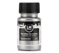 LM-Kreativ Metallika for Artists Peinture acrylique métallisée 50 ml Argenté Pour projets créatifs sur bois, toile, céramique Très couvrante, résistante à la lumière, pour artistes et bricoleurs