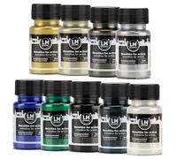 LM-Kreativ Metallika for Artists Peinture acrylique métallisée 9 x 50 ml - Pour projets créatifs sur bois, toile, céramique - Très couvrante - Résistant à la lumière - Pour artistes et bricoleurs