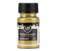 LM-Kreativ Metallika pour Artistes 50 ml - Blanc Or - Peinture Acrylique Métallique/Peinture Artisanale. Pour projets créatifs sur Bois, Toile, Céramique. Hautement Couvrante, Résistante à la Lumière