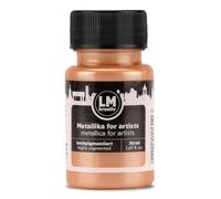 LM-Kreativ Metallika pour Artistes 50 ml - Crème - Peinture acrylique métallisée/Peinture pour loisirs créatifs. Pour projets créatifs sur bois, toile, céramique. Hautement couvrant, résistant à la