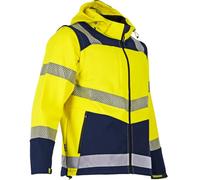 LMA Lebeurre - Softshell haute visibilité 3 couches - VISEUR - Jaune fluo/Marine