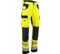 LMA Workwear 1667 DEFENSE Pantalon bicolore bien visible avec poches aux genoux, taille 56, jaune fluo/bleu foncé