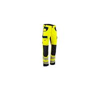 LMA Workwear 1667 DEFENSE Pantalon bicolore bien visible avec poches aux genoux, taille 66, jaune fluorescent/bleu foncé