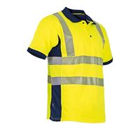 Polo manches courtes Vision haute visibilité, anti-UV - Jaune fluo/Marine - LMA - 9153