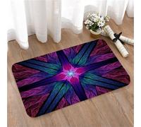 LMaFCaIGU Tapis de Porte Paillasson Interieur et Extérieur Antidérapant Absorbant,Fond Abstrait Fractal symétrique coloré en vitrail généré par Ordinateur,80x50cm