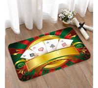 LMaFCaIGU Tapis de Porte Paillasson Interieur et Extérieur Antidérapant Absorbant,Illustration de Poker de Luxe Pique, Cœur, Trèfle, Carreau, As,40x60cm