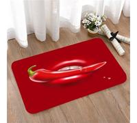 LMaFCaIGU Tapis de Porte Paillasson Interieur et Extérieur Antidérapant Absorbant,Piment Rouge Fort dans la Bouche Ouverte,40x60cm