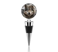 Lmage of Wolf in The Snow Bouchon de bouteille réutilisable en alliage de zinc anti-fuite avec joint en caoutchouc de silicone pour champagne bière garder au frais