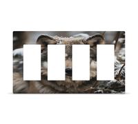 Lmage of Wolf in the Snow Outlet Cover 4 Gang Wall Plate Hidden Screw Face Plate Cover Cover Thermoplastique Decorator Prise de courant Interrupteur Couvercle de la Maison 21 x 12 cm
