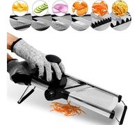 LMETJMA-Trancheuse à mandoline réglable en acier inoxydable, coupe-légumes, hachoir pour pommes de terre, tomates, oignons et carottes, JT213