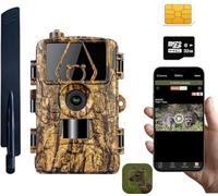 LMHOME Caméra de Chasse 4G LTE avec Carte SIM APP, Vidéo 8k 60MP, Vision Nocturne Infrarouge No-Glow de 30 m, Détecteur de Mouvement 0,1 s et IP66 Étanche