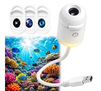LMIX Projecteur de Galaxie pour la Nuit, Projecteur de 5d Holographique à 2-en-1 Étoiles Plug and Play Projecteur de Plafond Dynamique Intelligent à LED 360° Étoiles de l'Espace Ciel Étoilé USB (avec