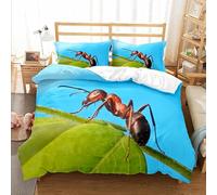 LMMSMGS Housse de Couette 200x200 cm Adulte Fourmi Parure de Lit 2 Personnes avec Fermeture Éclair Doux Respirant Microfibre Housse de Couette et 2 Taie d'oreiller 65x65 cm