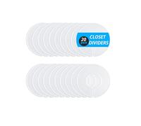 LMSAWK 20 Pièces Anneaux de Taille de Portant à Vêtements, Séparateurs de Penderie, Diviseurs de Garde-robe Bébé, Convient pour Marqueur, Blanc