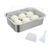 LMSAWK Boîte à pizza avec couvercle Acier inoxydable Fermentation Empilable Alimentaire Sans BPA pour Pâte à Pizza, Levain et Pâte Levée pour la Cuisine Récipient pour Pâte, Fruits, Salade, Gâteau