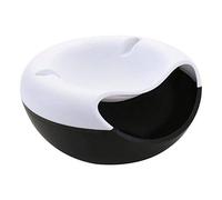 LMSHA Bol de service pour snacks, noix, noyaux avec support pour téléphone portable, boîte à goûter, conteneur de finition noir et blanc ?