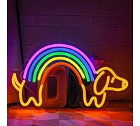 LMSIGNLY Enseigne néon teckel pour décoration murale - Éclairage néon pour chien réglable - Mignonne lumière néon pour chiot - Signe arc-en-ciel pour animalerie - Chambre d'enfant - Chambre - Cadeaux