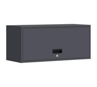 LMTYOENFG Armoire murale de garage avec porte pliante à ressort à gaz, anthracite, armoire de garage en acier pour montage mural, armoire d'atelier verrouillable, armoire suspendue, 33 x 80 x 35 cm