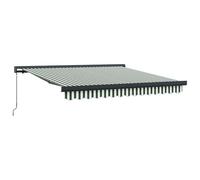 LMTYOENFG Auvent rétractable 300 x 250 cm - Auvent à bras articulé pour terrasses et jardin - Protection solaire en tissu et métal - Auvent de terrasse manuel - Vert et blanc