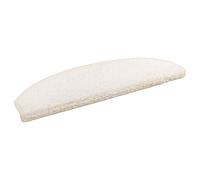 LMTYOENFG Lot de 15 tapis d'escalier - Blanc - 80 x 24,5 cm | Marchepieds semi-circulaires anti-bruit en polypropylène avec ruban adhésif pour escaliers dans le couloir et le salon.