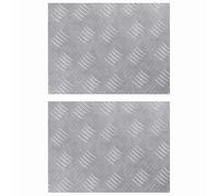LMTYOENFG Lot de 2 marches d'escalier en aluminium argenté 40 x 30 cm | Protection d'escalier en tôle ondulée pour escalier et jardin : antidérapant, résistant aux intempéries et facile d'entretien