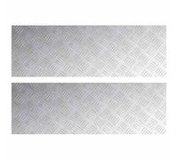 LMTYOENFG Lot de 2 marches d'escalier en tôle ondulée en aluminium argenté | Protection antidérapante en métal robuste pour escalier, jardin et bureau. Facile d'entretien et design résistant aux