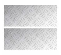 LMTYOENFG Lot de 2 marches d'escalier en tôle ondulée en aluminium argenté | Tapis d'escalier antidérapant en métal pour une marche sûre dans les escaliers, le jardin ou les escaliers extérieurs.