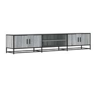 LMTYOENFG Meuble TV gris Sonoma 210 x 35 x 41 cm Meuble bas avec structure | Meuble TV industriel pour salon et chambre à coucher avec 2 étagères, 2 compartiments de porte et surface facile d'entretien.