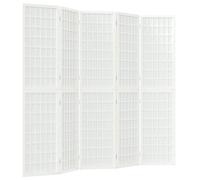 LMTYOENFG Paravent pliable 5 pièces style japonais 200 x 170 cm Blanc | Paravent Shoji en bois de sapin et papier de riz. Brise-vue translucide pour chambre à coucher et bureau.
